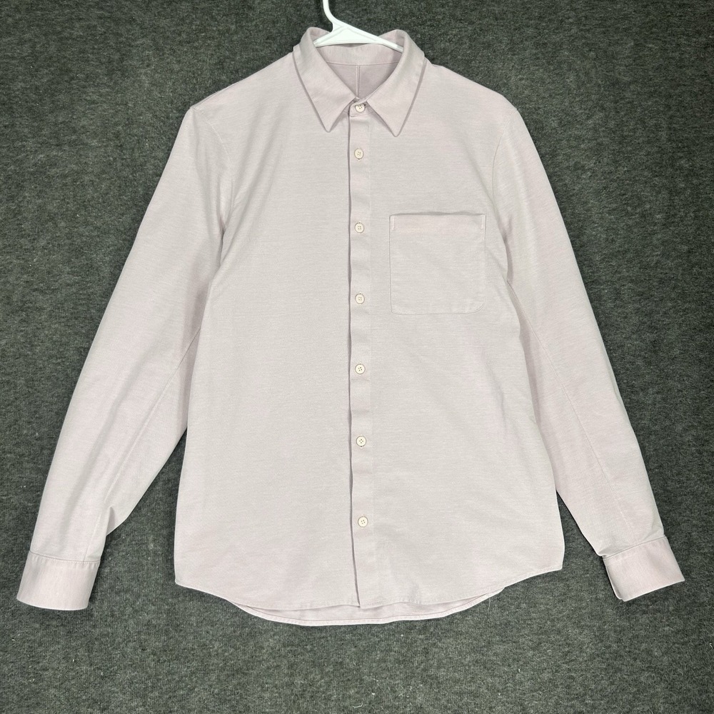 Lululemon Shirt Mens M Brier Rose Pink Preppy Button Up Commission Long Sleeve